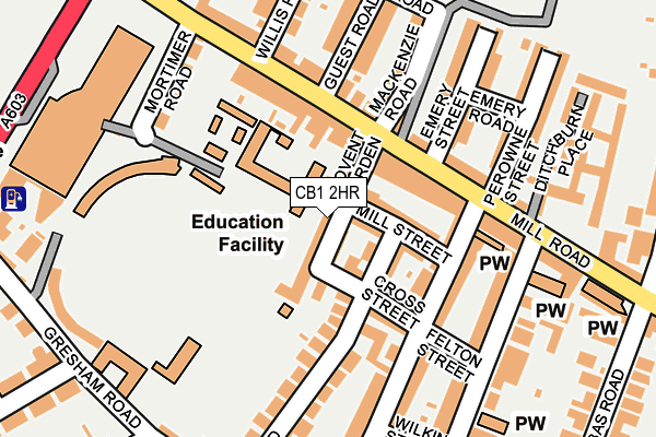 CB1 2HR map - OS OpenMap – Local (Ordnance Survey)