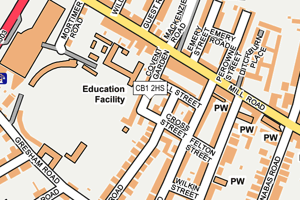 CB1 2HS map - OS OpenMap – Local (Ordnance Survey)