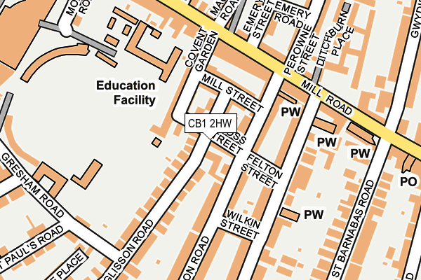 CB1 2HW map - OS OpenMap – Local (Ordnance Survey)