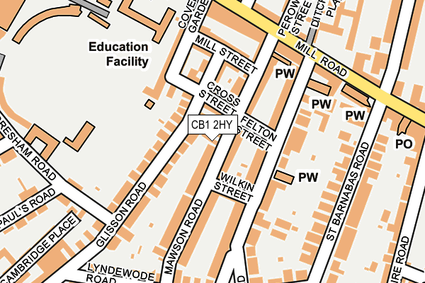 CB1 2HY map - OS OpenMap – Local (Ordnance Survey)