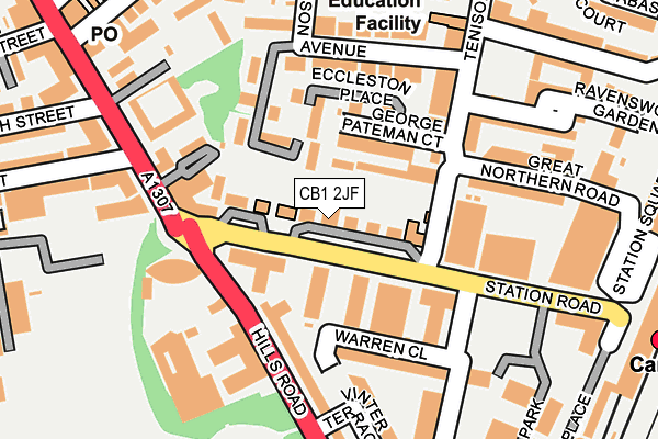 CB1 2JF map - OS OpenMap – Local (Ordnance Survey)