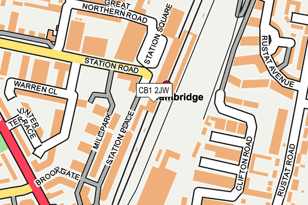 CB1 2JW map - OS OpenMap – Local (Ordnance Survey)