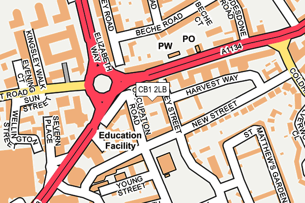 CB1 2LB map - OS OpenMap – Local (Ordnance Survey)