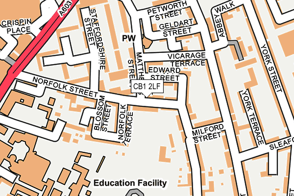 CB1 2LF map - OS OpenMap – Local (Ordnance Survey)