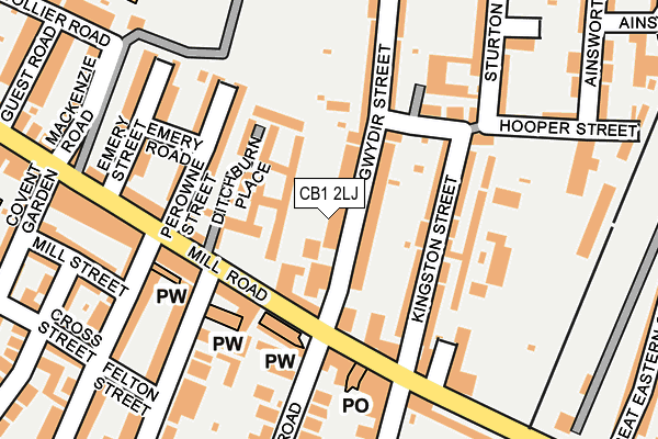 CB1 2LJ map - OS OpenMap – Local (Ordnance Survey)