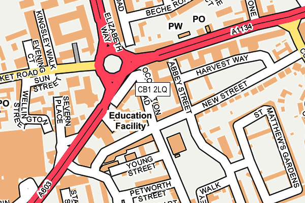 CB1 2LQ map - OS OpenMap – Local (Ordnance Survey)