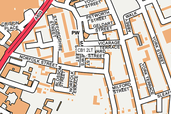 CB1 2LT map - OS OpenMap – Local (Ordnance Survey)