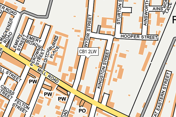 CB1 2LW map - OS OpenMap – Local (Ordnance Survey)