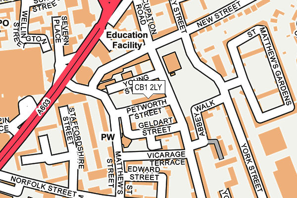 CB1 2LY map - OS OpenMap – Local (Ordnance Survey)