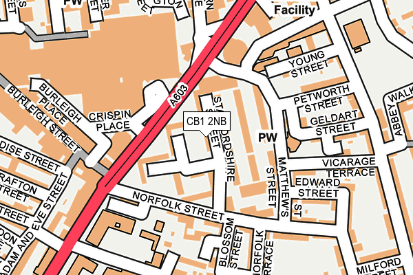 CB1 2NB map - OS OpenMap – Local (Ordnance Survey)