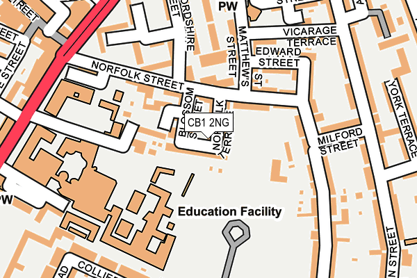 CB1 2NG map - OS OpenMap – Local (Ordnance Survey)