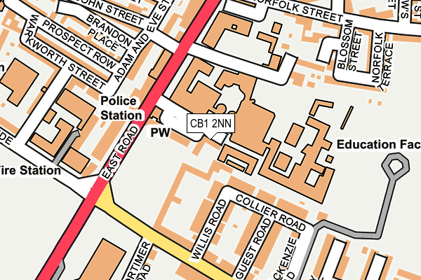 CB1 2NN map - OS OpenMap – Local (Ordnance Survey)