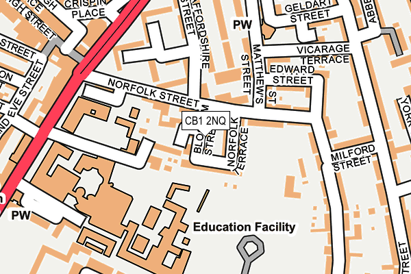 CB1 2NQ map - OS OpenMap – Local (Ordnance Survey)