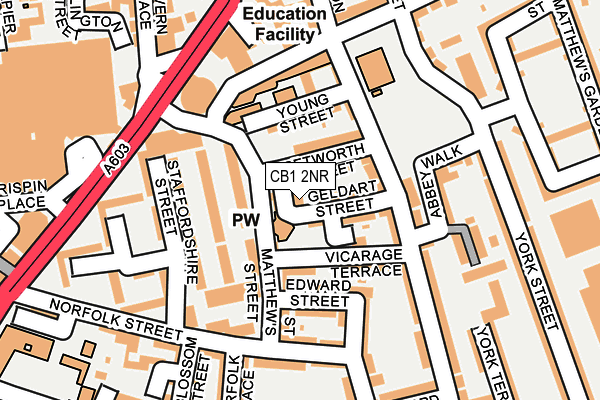 CB1 2NR map - OS OpenMap – Local (Ordnance Survey)