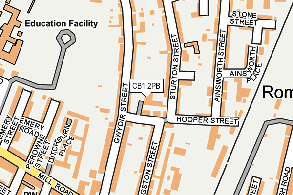 CB1 2PB map - OS OpenMap – Local (Ordnance Survey)