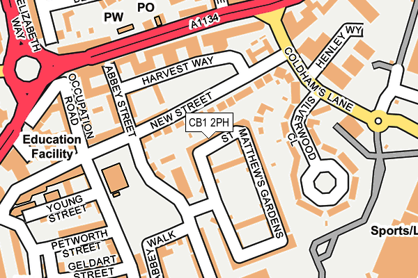 CB1 2PH map - OS OpenMap – Local (Ordnance Survey)