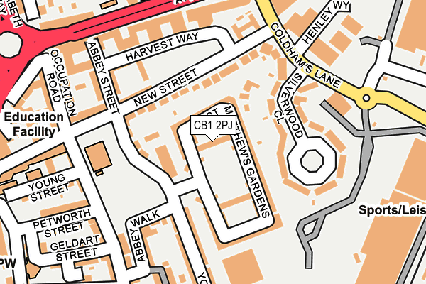 CB1 2PJ map - OS OpenMap – Local (Ordnance Survey)