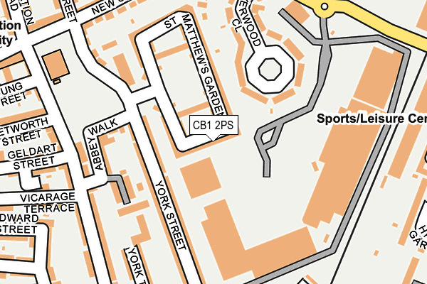 CB1 2PS map - OS OpenMap – Local (Ordnance Survey)