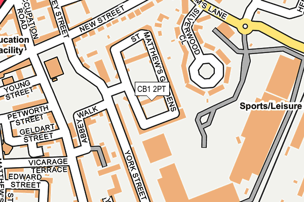 CB1 2PT map - OS OpenMap – Local (Ordnance Survey)