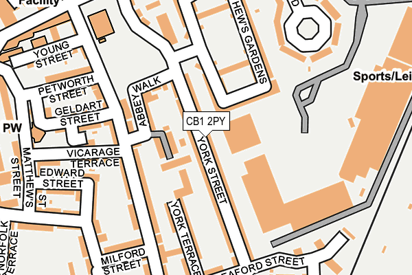 CB1 2PY map - OS OpenMap – Local (Ordnance Survey)