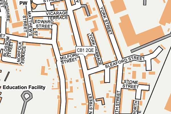 CB1 2QE map - OS OpenMap – Local (Ordnance Survey)