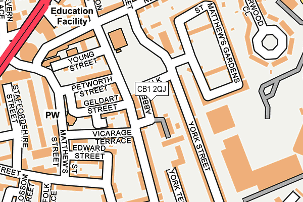 CB1 2QJ map - OS OpenMap – Local (Ordnance Survey)