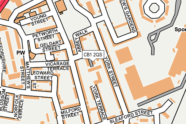 CB1 2QS map - OS OpenMap – Local (Ordnance Survey)