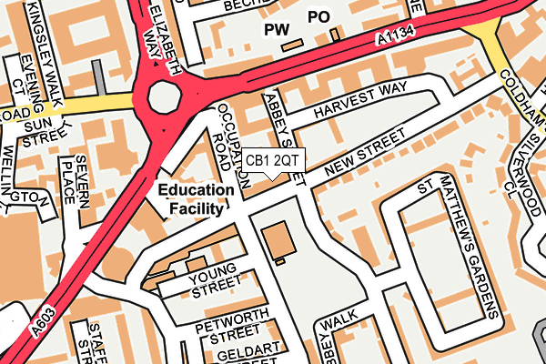 CB1 2QT map - OS OpenMap – Local (Ordnance Survey)