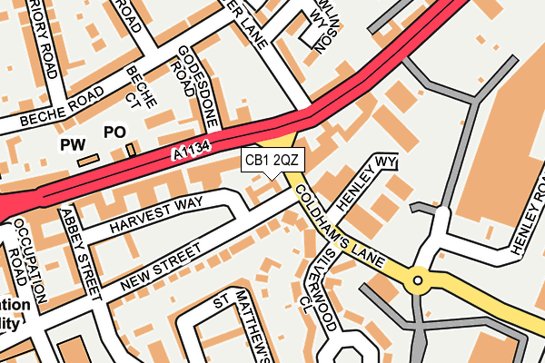 CB1 2QZ map - OS OpenMap – Local (Ordnance Survey)