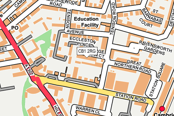 CB1 2RG map - OS OpenMap – Local (Ordnance Survey)