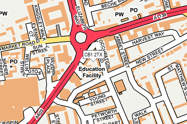 CB1 2TX map - OS OpenMap – Local (Ordnance Survey)