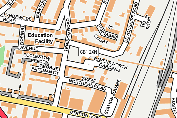 CB1 2XN map - OS OpenMap – Local (Ordnance Survey)