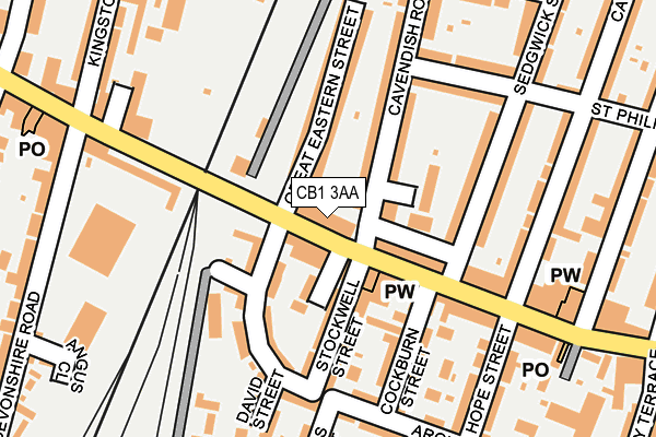 CB1 3AA map - OS OpenMap – Local (Ordnance Survey)