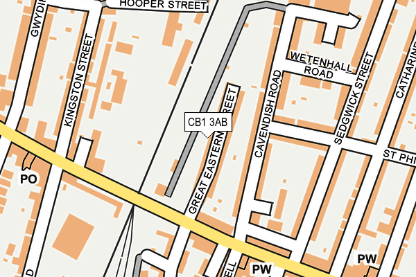 CB1 3AB map - OS OpenMap – Local (Ordnance Survey)