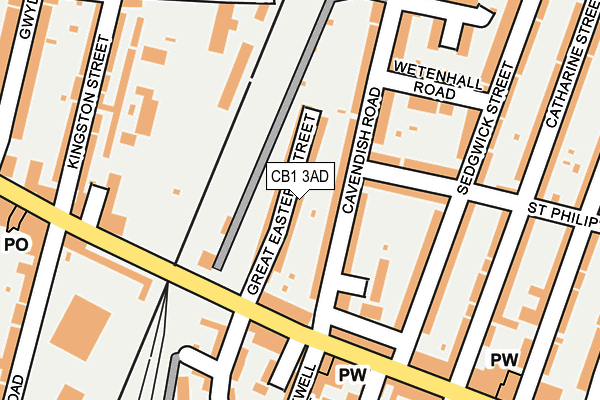 CB1 3AD map - OS OpenMap – Local (Ordnance Survey)
