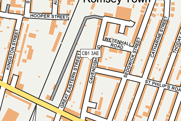 CB1 3AE map - OS OpenMap – Local (Ordnance Survey)