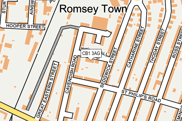 CB1 3AG map - OS OpenMap – Local (Ordnance Survey)