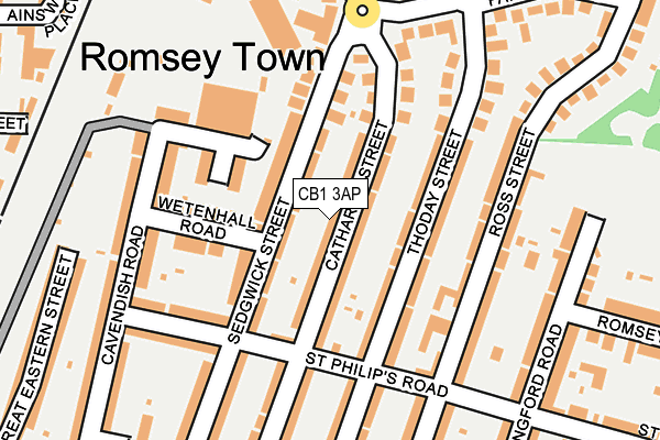 CB1 3AP map - OS OpenMap – Local (Ordnance Survey)