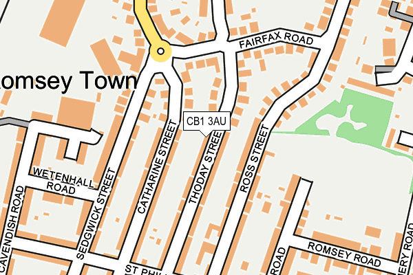 CB1 3AU map - OS OpenMap – Local (Ordnance Survey)