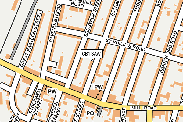 CB1 3AW map - OS OpenMap – Local (Ordnance Survey)