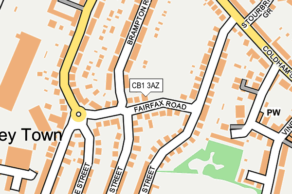 CB1 3AZ map - OS OpenMap – Local (Ordnance Survey)