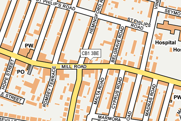 CB1 3BE map - OS OpenMap – Local (Ordnance Survey)