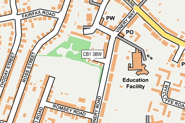 CB1 3BW map - OS OpenMap – Local (Ordnance Survey)