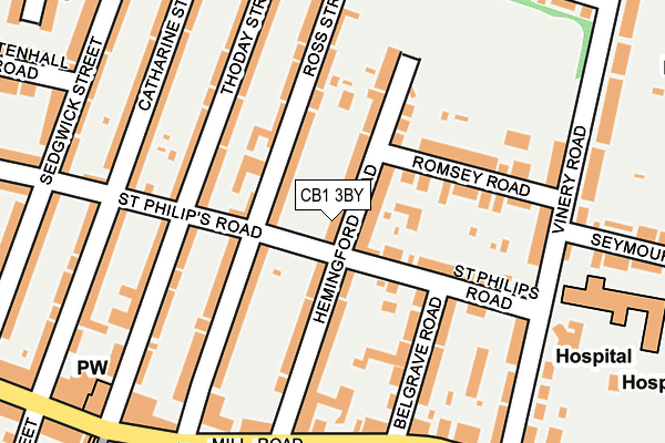 Map of CB1 PLUMBING & HEATING LTD at local scale