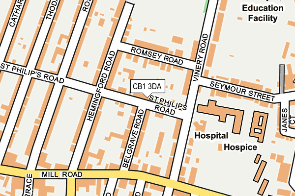 CB1 3DA map - OS OpenMap – Local (Ordnance Survey)