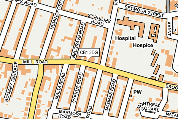 CB1 3DG map - OS OpenMap – Local (Ordnance Survey)