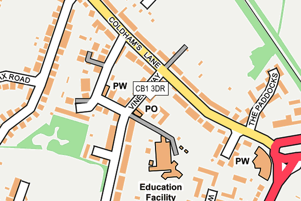 CB1 3DR map - OS OpenMap – Local (Ordnance Survey)