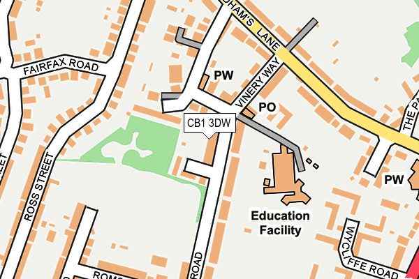 CB1 3DW map - OS OpenMap – Local (Ordnance Survey)