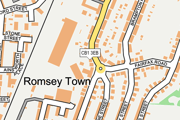 CB1 3EB map - OS OpenMap – Local (Ordnance Survey)