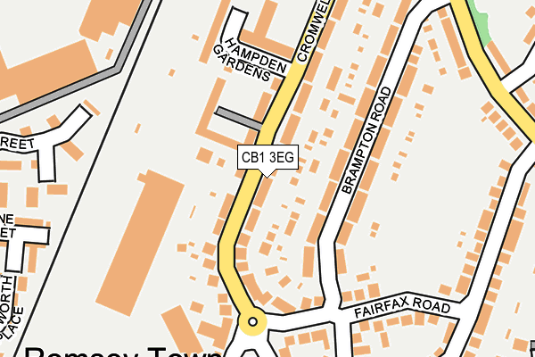 CB1 3EG map - OS OpenMap – Local (Ordnance Survey)